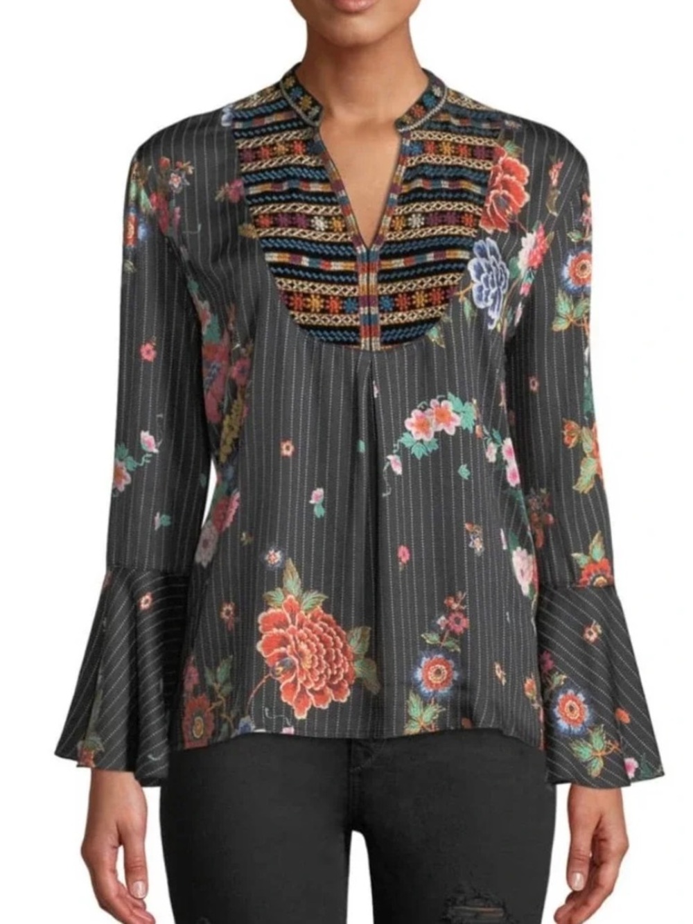 Johnny Was Spanish Steps Velvet Mix Shirt